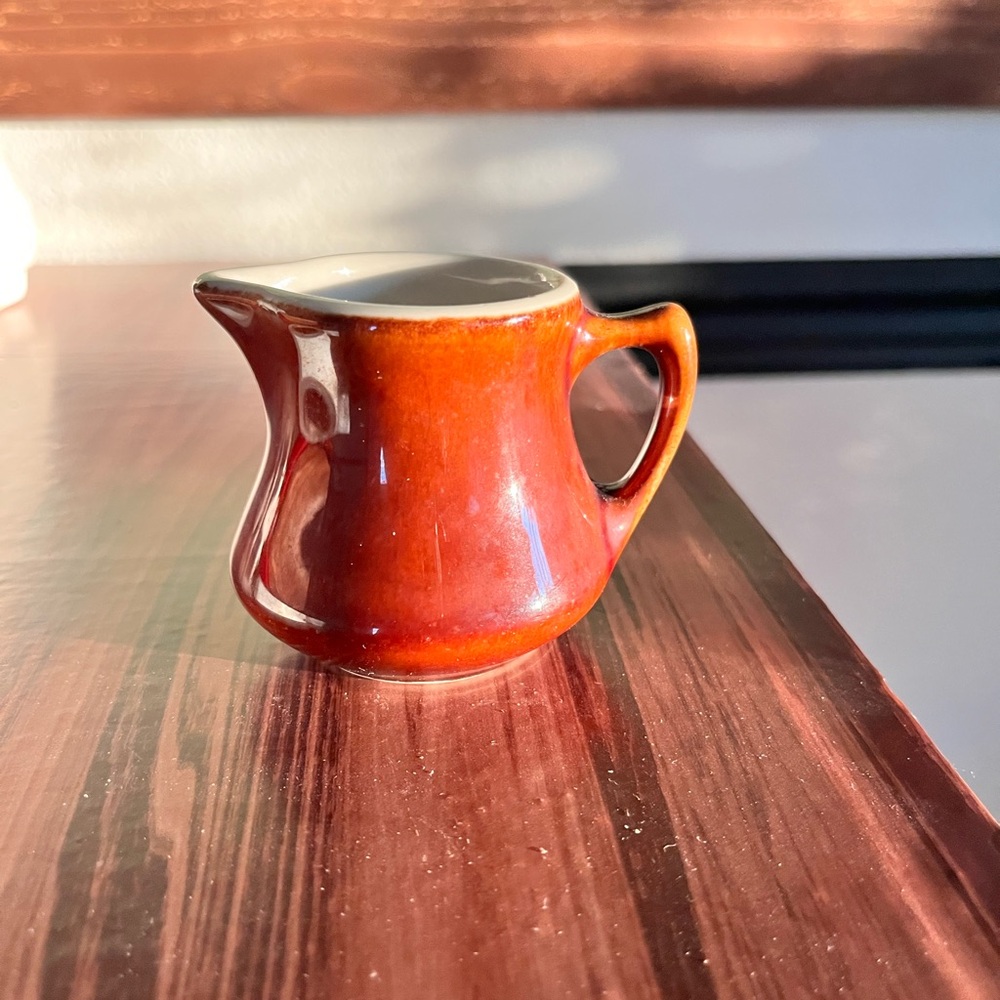 Brown Ceramic Coffee Creamer Pitcher